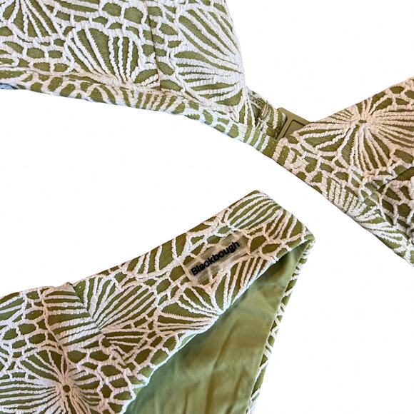 Blackbough Kate Sage Jacquard Bikini Set Small Triangle Top Cheeky Bottoms - Picture 3 of 6